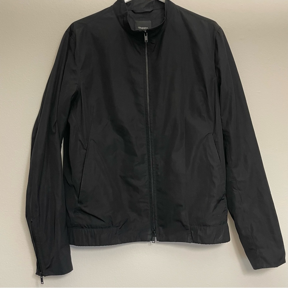 Theory Black Windbreaker Jacket Minimalist Design